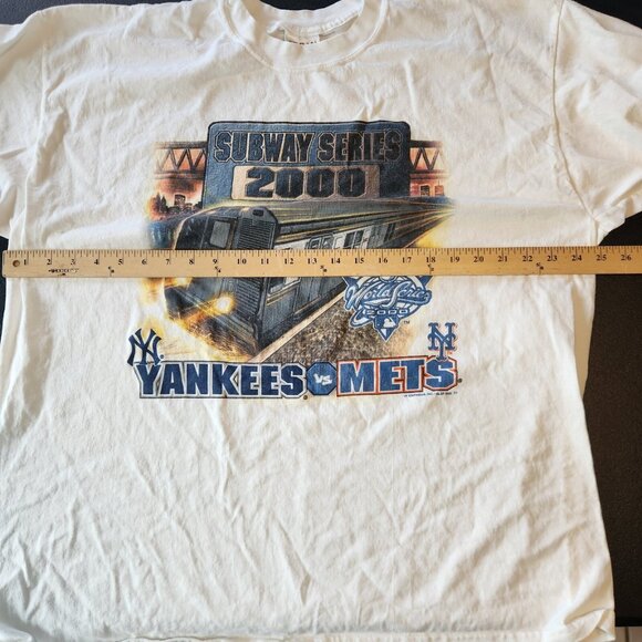 VTG Subway Series 2000 New York Yankees‎ Vs New York Mets T-Shirt Mens 2XL EUC - Picture 8 of 9